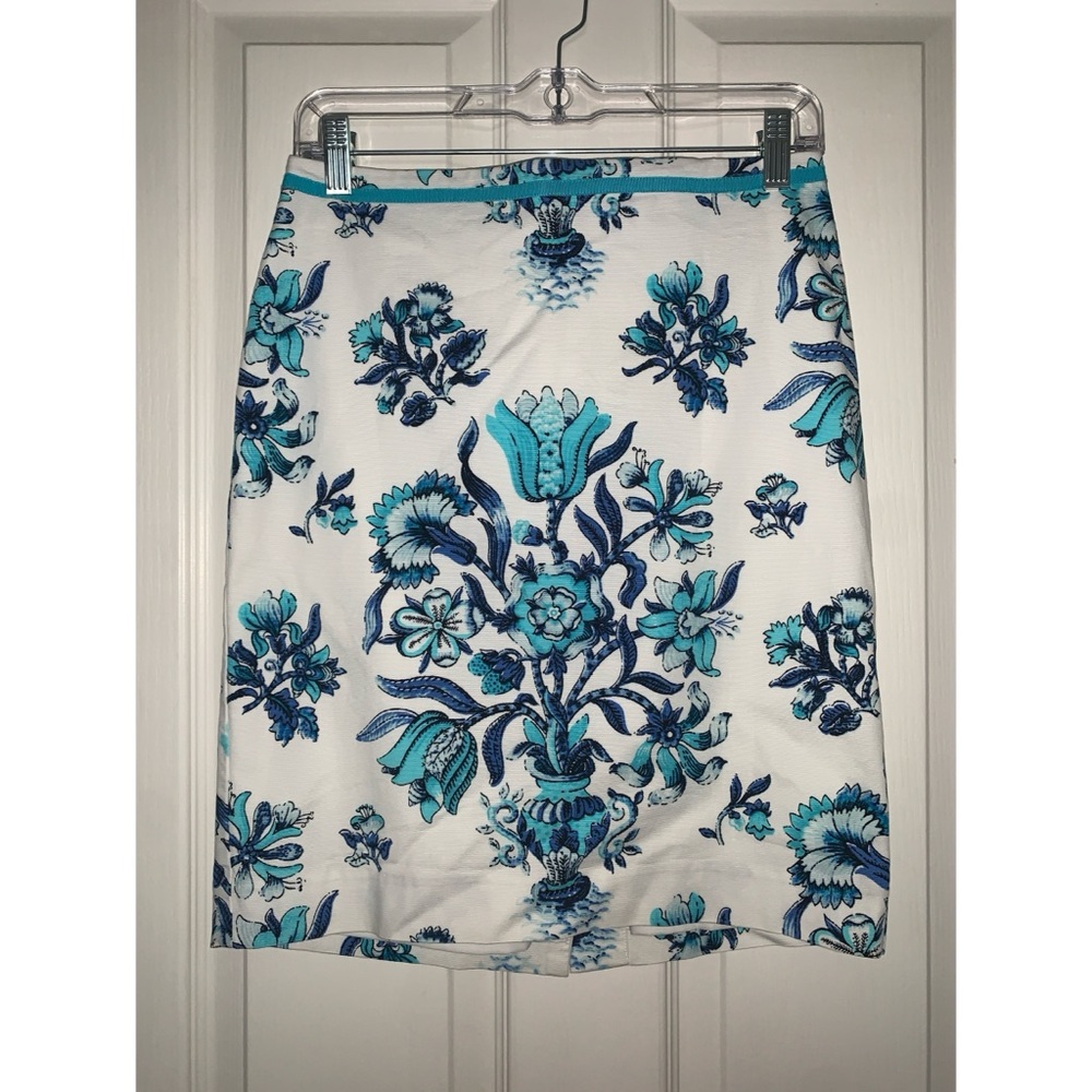 Talbots Blue Floral Skirt Women’s Size 6P